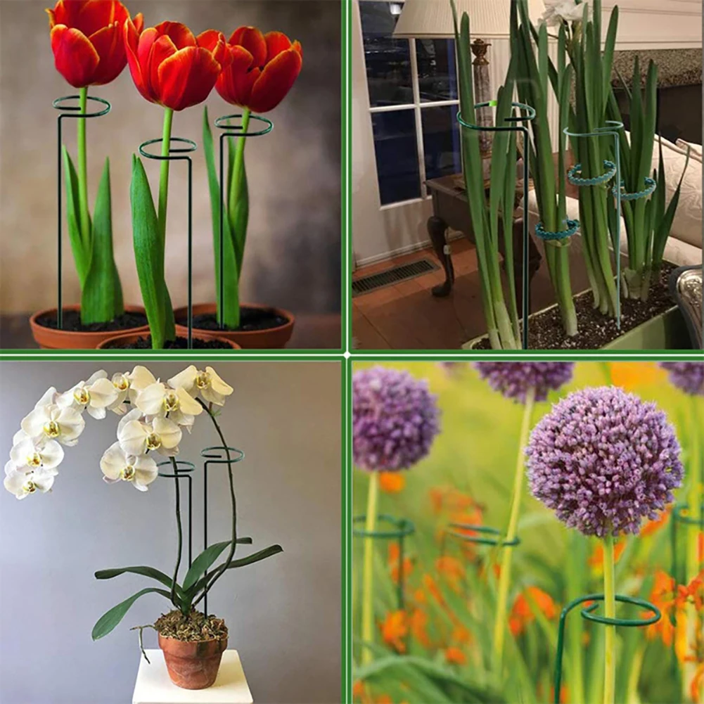 

5PCS/10PCS Garden Support Stake Plant Stand Gardening Garden Single Stem Support Stake Plant Cage Support Rings Garden Tools