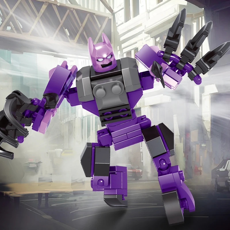 

AUSINI Bricks Toys for Children Superhero Purple Panther Soldier Building Blocks DIY Kids Toy Model Figures Creative Gifts