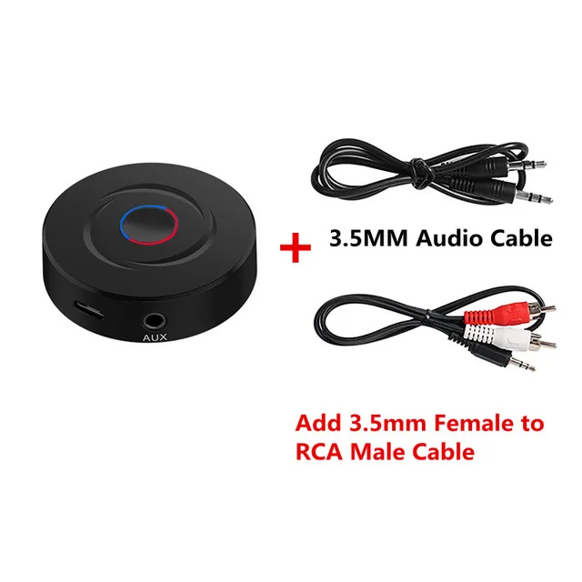 With RCA Cable VIKEFON Bluetooth 5,0 приемник и передатчик 2в1 RCA 3,5 мм AUX Jack аудио музыка стерео беспроводной адаптер для динамика ТВ автомобиля ПК - Цвет: With RCA Cable