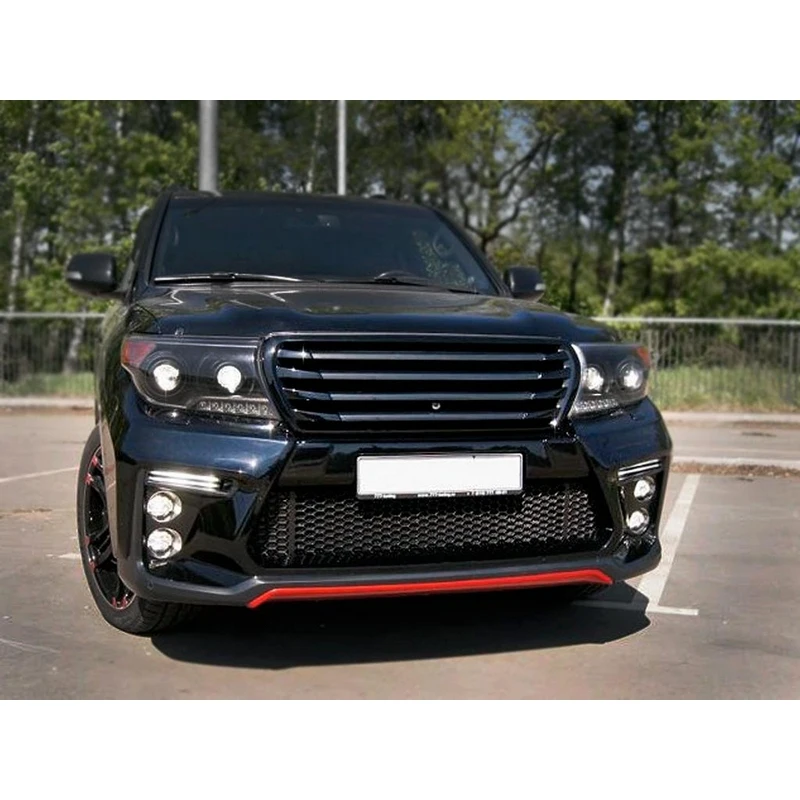 Решетка радиатора с алюминиевой сеткой рестайлинг для Toyota Land Cruiser 200 2012-2015 ABS