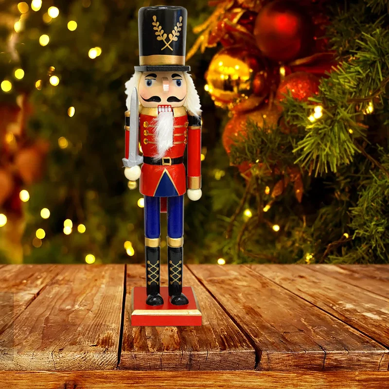 30CM Nutcracker Soldier Decoration Creative Gift Wooden Doll Handicraft Christmas Party Home | Дом и сад