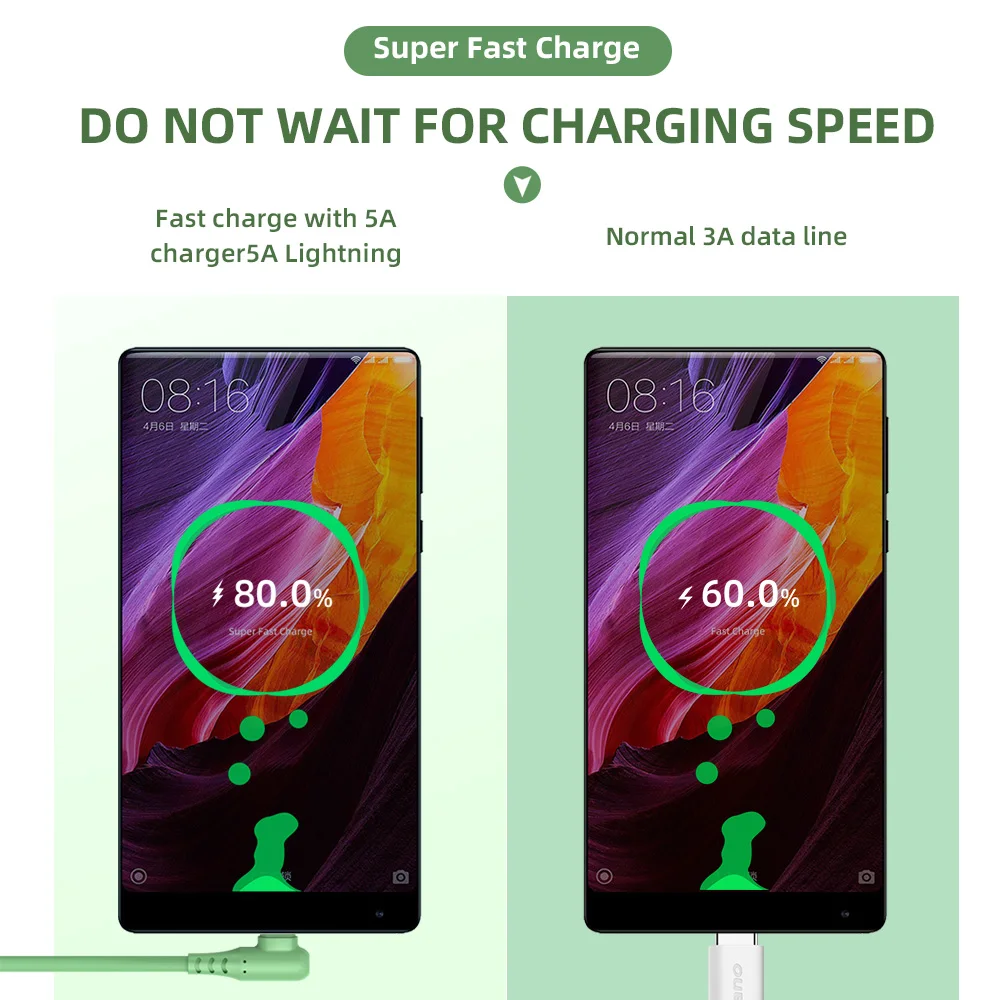 Suhach Liquid Color 5A USB Type C кабель для Samsung Быстрая зарядка передачи данных Redmi Note 8 pro