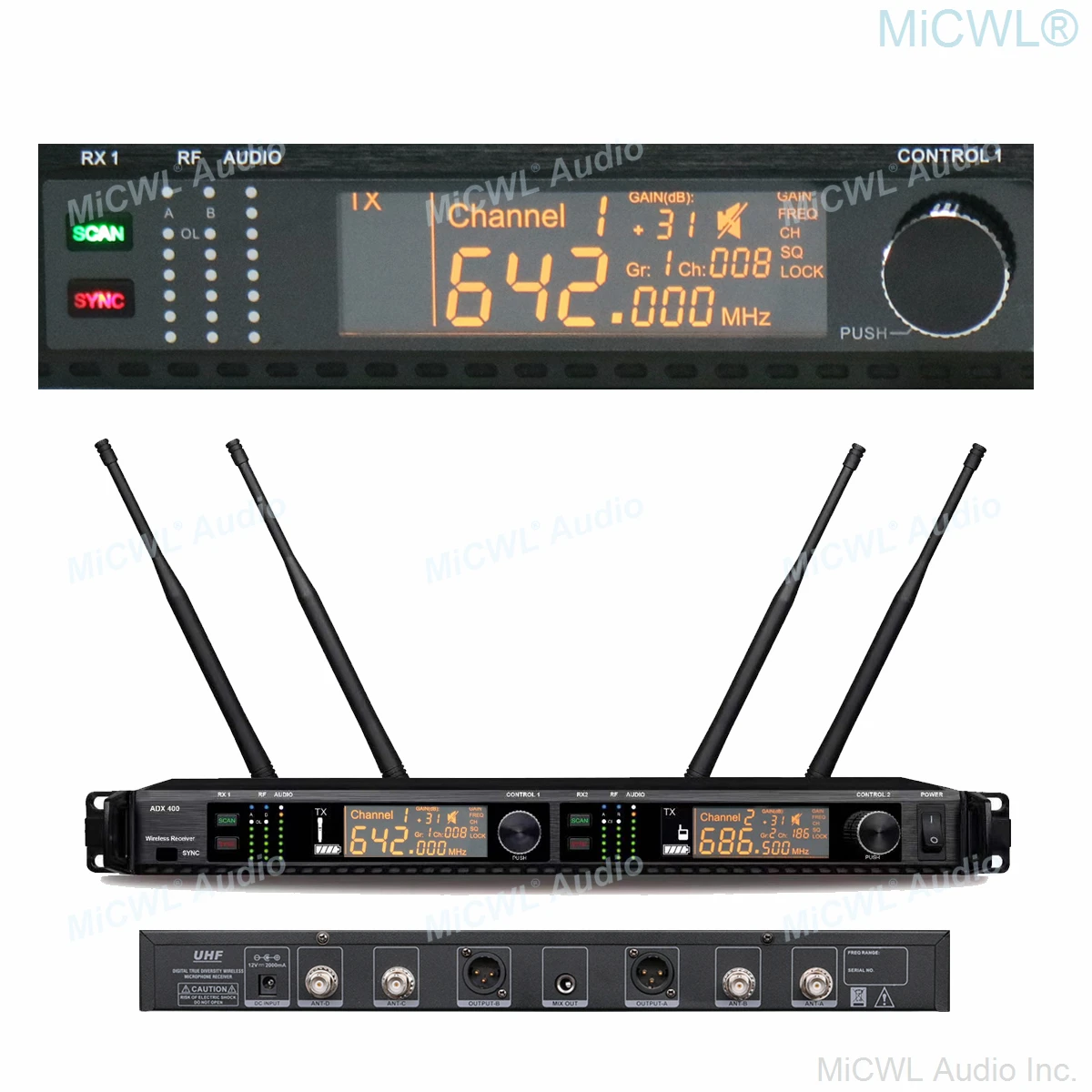Оригинальный беспроводной DJ-микрофон AD4D UHF 400 каналов для караоке цифровая
