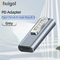 ihuigol 90 degree magnetic usb c adapter type c charge connector pd 60w fast charging for magsafe 2 macbook ipad pro samsung s20