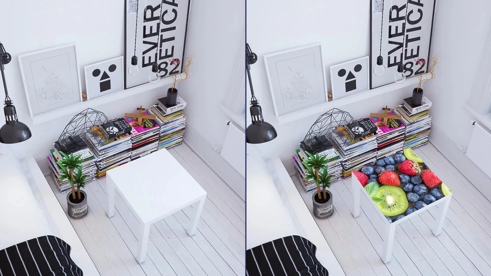 

3d Table Sticker Prints Strawberry Kiwi Pictures Self Adhesive Waterproof Wallpaper Home Fruit Decor Wall Art Kids Room Paste