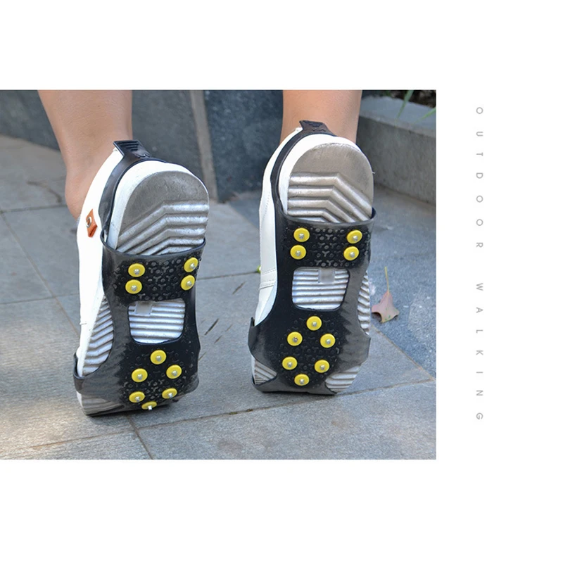 

1 пара 10 шипов противоскользящая обувь для льда снега шипованные захваты для скалолазания скобы для скалолазания кемпинга противоскользящ...