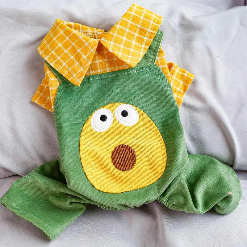

Four Legs Dog Clothes Spring Summer Pet Jumpsuits Cute Avocado Design Comfortable Cat Clothing Chihuahua Puppy Cats Overalls