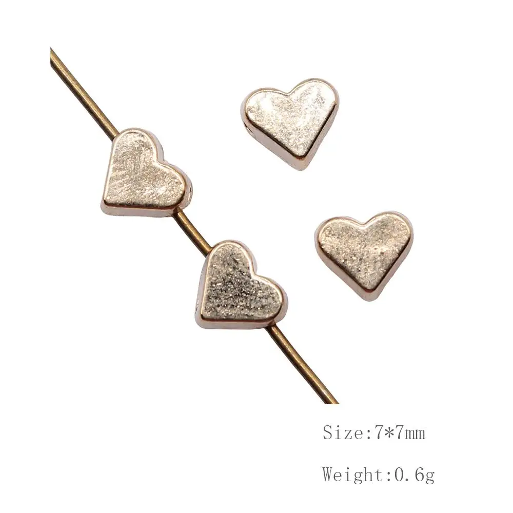 

Malzahar 50 Pieces Heart Beads Jewelry Findings Components Creative Diy Jewelry Accessory
