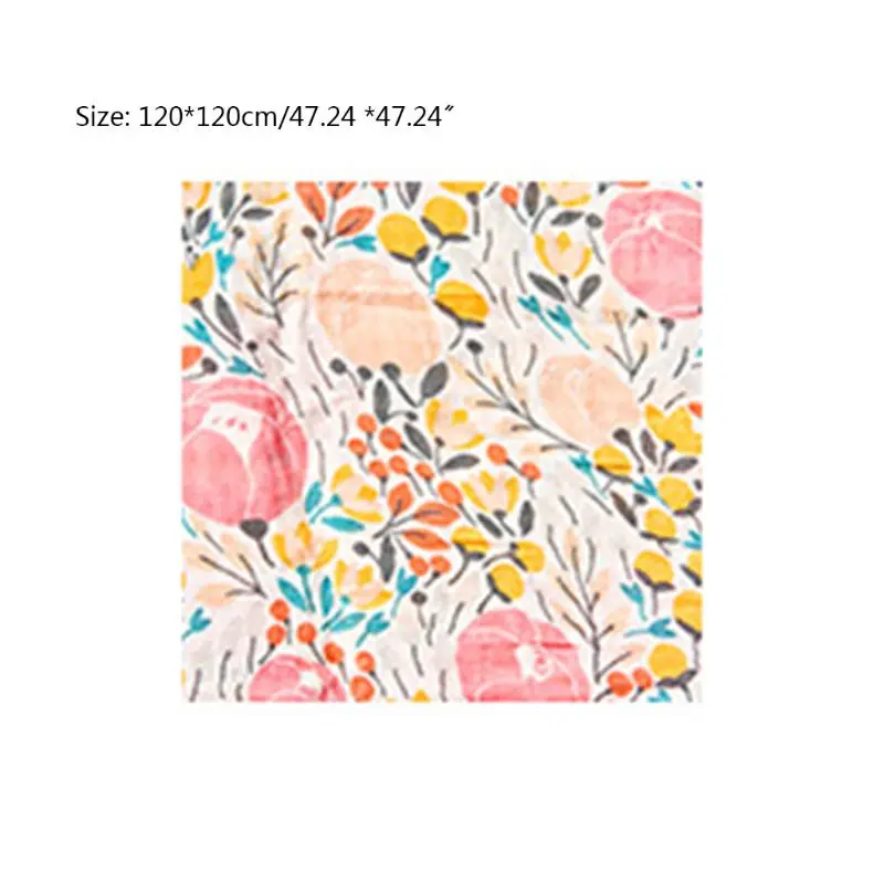 

Baby Muslin Blanket Infant Printed Swaddle Soft Breathable 70% Bamboo+30% Cotton Newborn Bedding Wrap Towel