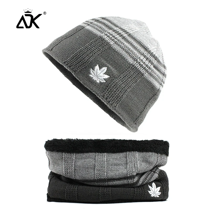 Кленовая Кепка с листьями вязаные зимние шапочки унисекс полосатые мягкие горро