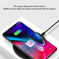 tioodre universal wireless charger round ultra thin fast charging pad for qi enabled mobile phones intelligent identifications