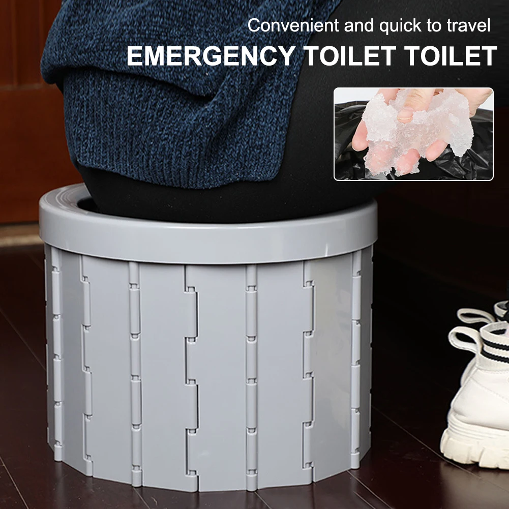 

Portable Camping Toilet Folding Camping Potty Collaspible Travel Bucket Toilet Seat Trash Can for Car Travel Camping Hiking