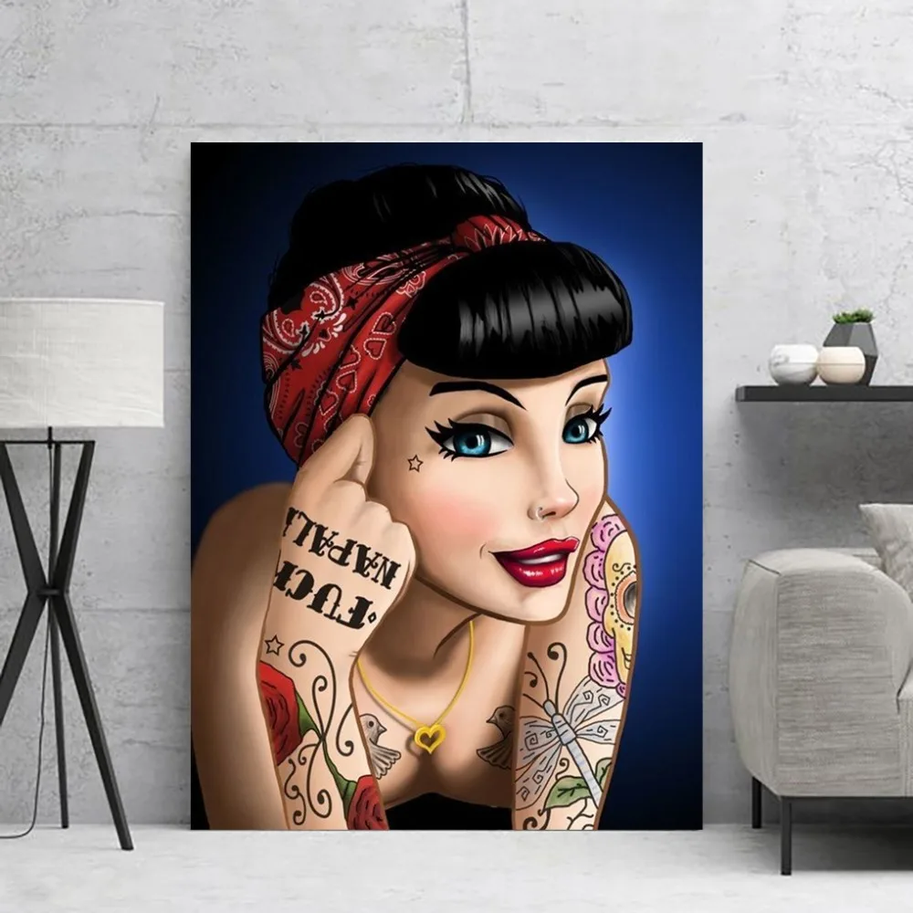 

Home Decor Wall Art Canvas Painting Tattoo Cool Sexy Woman Picture Modern Nordic Posters And Prints Fashion Modular For Bedroom