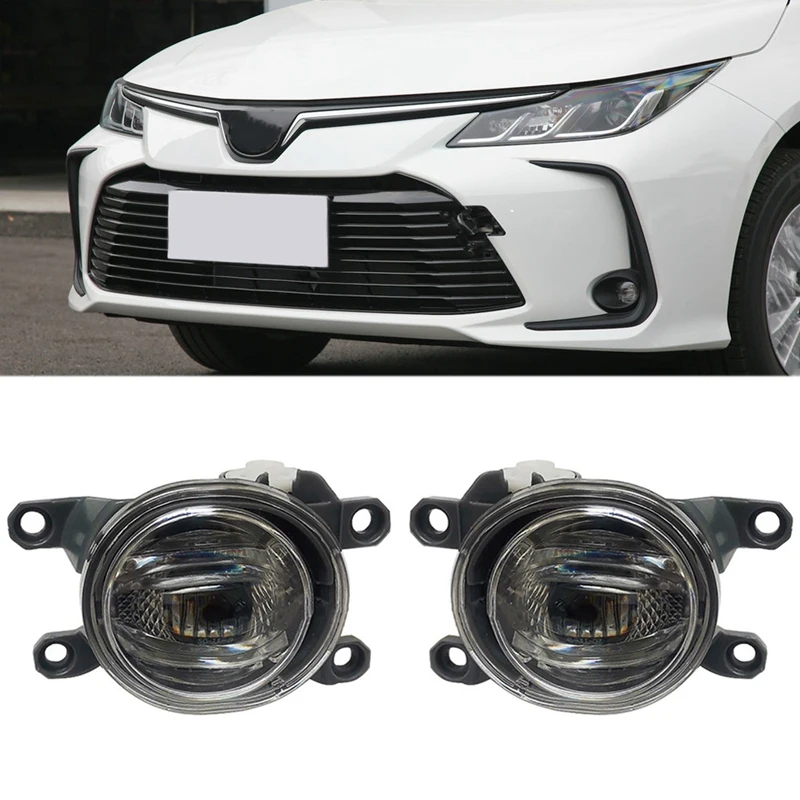 

2Pcs Car Front Bumper Fog Light Car Headlights for Toyota Fortuner HILUX REVO Corolla 2019-2021 81220-02100 81210-02200