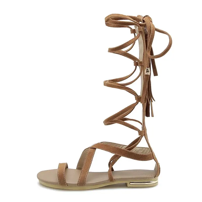 Женские сандалии на плоской подошве с ремешком размеры 34 46|Боссоножки и сандалии|