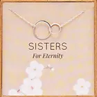 Женская Серебряная цепочка, ожерелье с двойным кольцом, подарок для сестер на день рождения, 2019