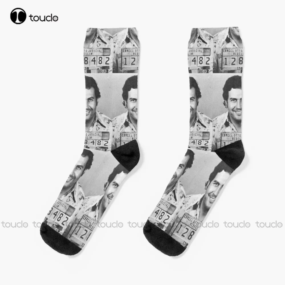 

Pablo Escobar Mugshot Narcos Icon History Crime Criminal Old School Socks Black Socks Christmas Gift Custom 360° Digital Print