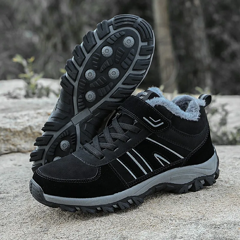 

2022 Winter Men Boots Keep Warm Cozy Unisex Men Cotton Shoes Women Big Size Outdoor Non-slip Men Work Casual Shoes Ankle Boots