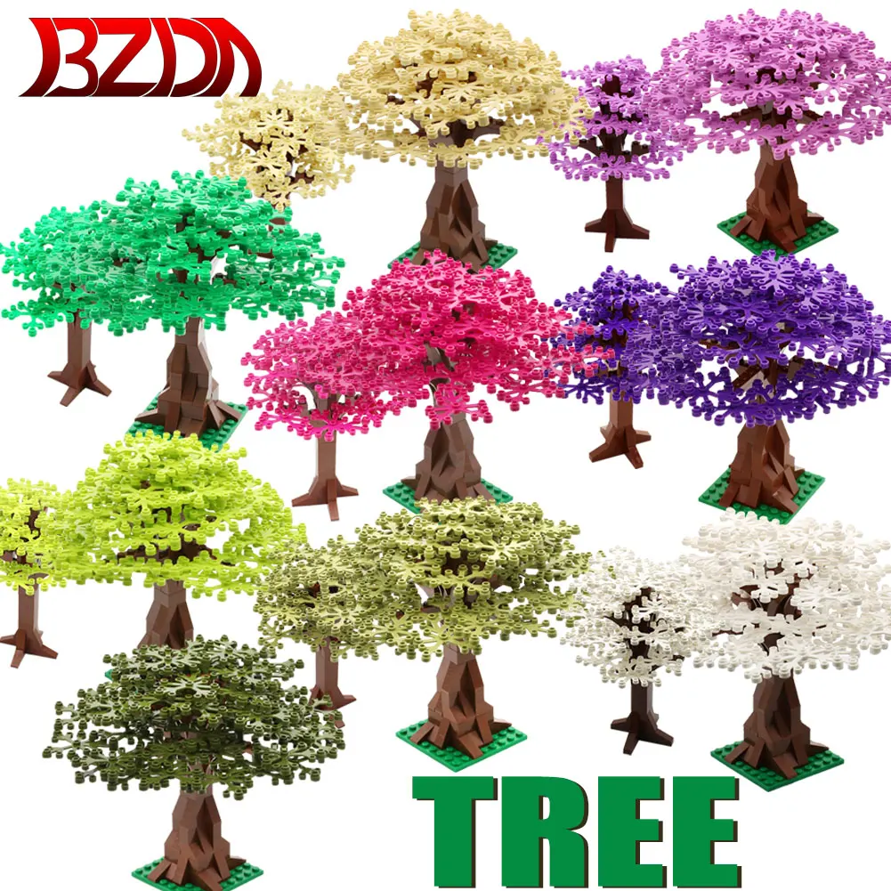 

BZDA New City Tree Plants flower Bonsai Building Blocks Green Bush Home Toys DIY Botany Accessories Parts Brick MOC Bricks