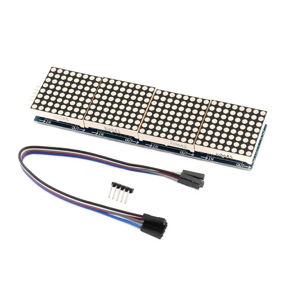 

LED display MAX7219 Dot Matrix Module Microcontroller 4 In One Display with 5P Line 4 in 1 Red/Green tv led display panel