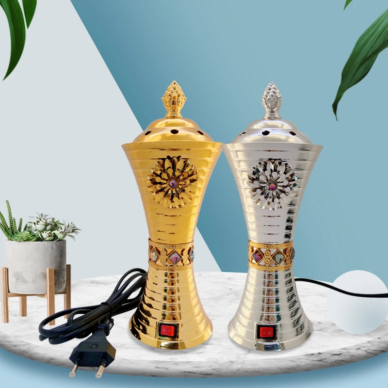 

220V Electric Aroma Diffuser Arab Islamic Style Incense Burner Middle East Vaper Censer Bokhoor Burner Ramadan Gift Home Decor