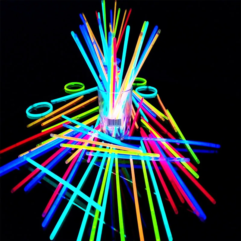 100 шт. разноцветные светящиеся игрушки led очки ожерелье Браслеты флуоресцентные праздничные вечерние принадлежности концертный Декор