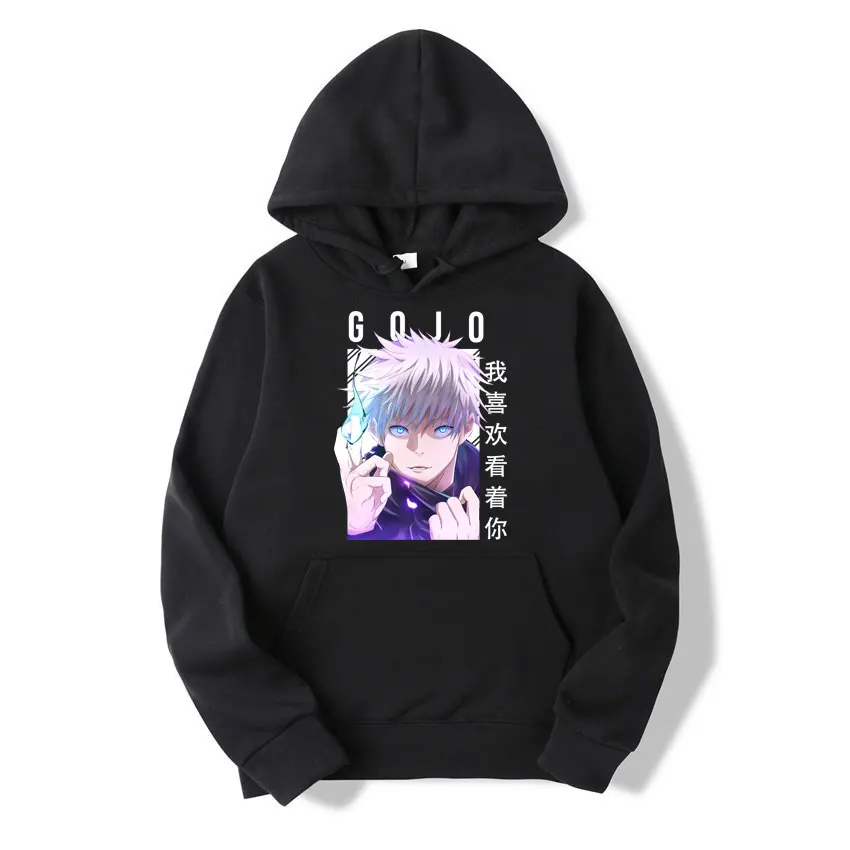 

2021 Manga Jujutsu Kaisen Gojo Satoru Eyes mens Pullover Printed male Sweatshirt Spring Anime Harajuku Hoodies Fashion Clothing