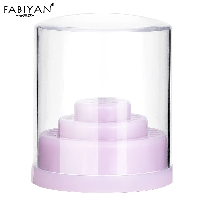 Фиолетовый 3 Colors 48 Holes Nail Art Drill Bits Empty Storage Box Holder Stand Display Container Manicure Accessories Acrylic Cover Tools - Цвет: Фиолетовый