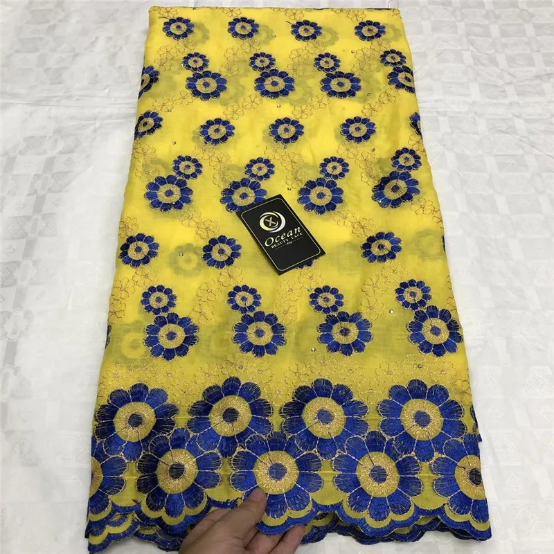 Африканская сухая хлопчатобумажная кружевная ткань 2019 Высококачественная