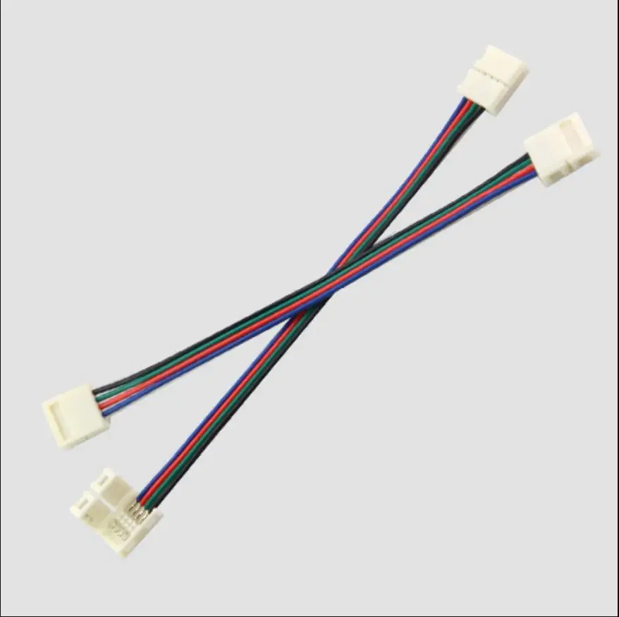 4 контактная RGB Женская Светодиодная лента с двойным разъемом кабель зажимом