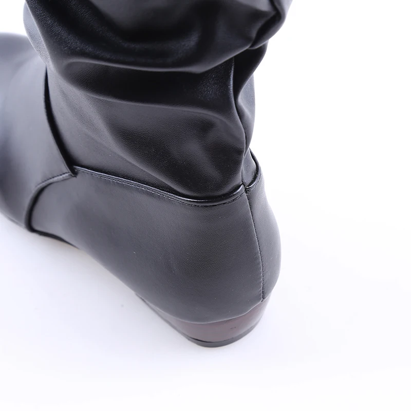 Весенние модные женские сапоги; Botas; женские сапоги из эластичной искусственной кожи; женские сапоги до колена в римском стиле; Цвет черный, белый