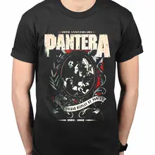 Официальный Pantera Aniversario Escudo Camiseta Mercancia De La Banda Rasgar