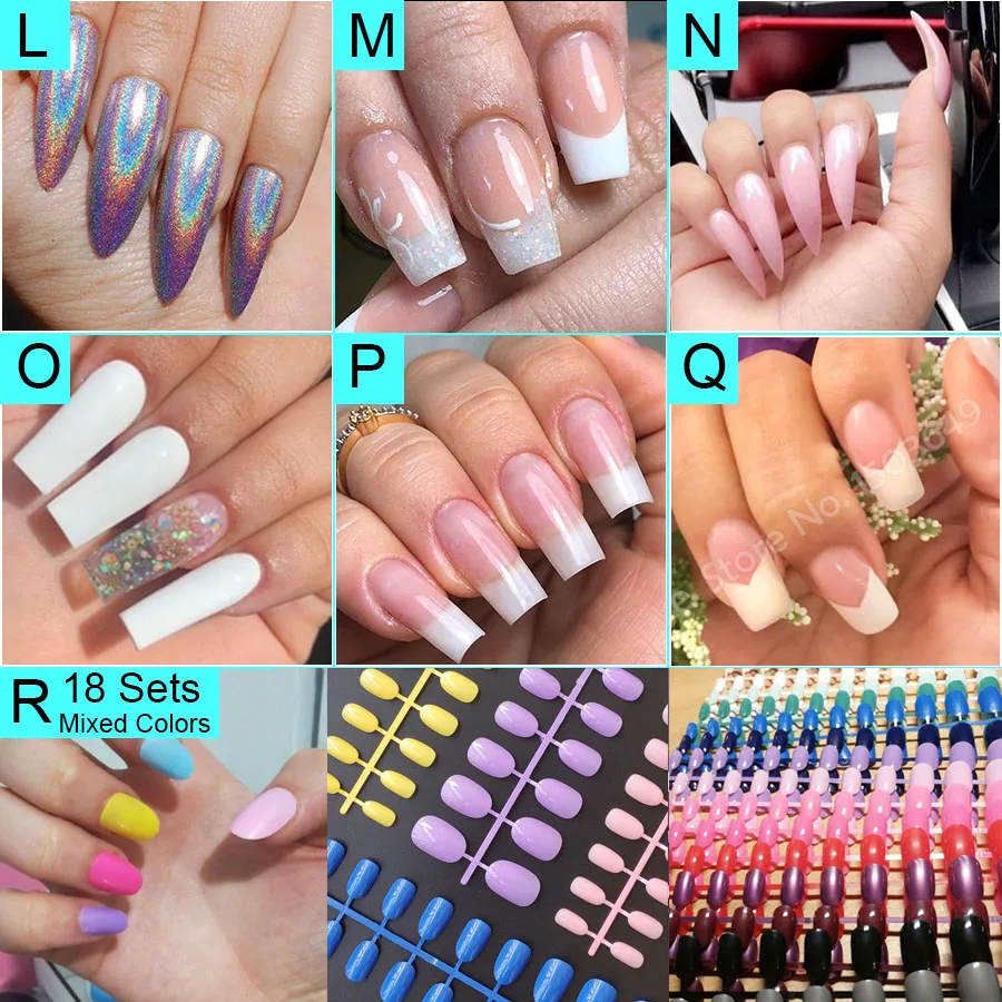 500 шт./пакет гроб балетки накладные ногти длинные стилет советы полное покрытие