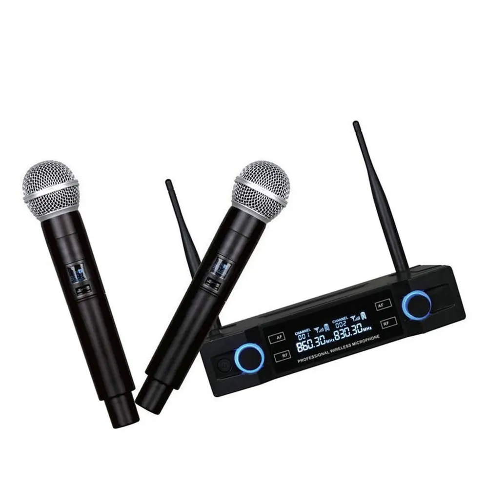 

1 Set/3 Pcs Household Dual Professional Wireless Microphone System Cordless Microphone Speaker Handheld Microphone Karaoke Mic