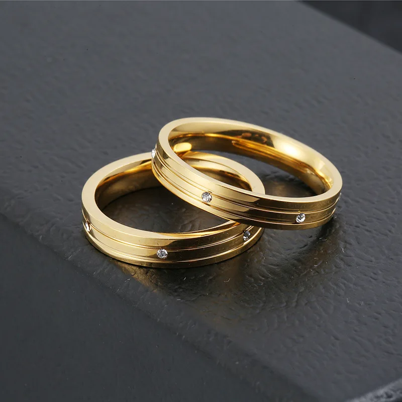 Высокое качество 4 мм оптовая продажа простое кольцо модное Золотое для мужчин и