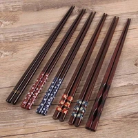 japanese style natural wooden chopsticks for creative pattern chopsticks kitchen tool restaurant decorations