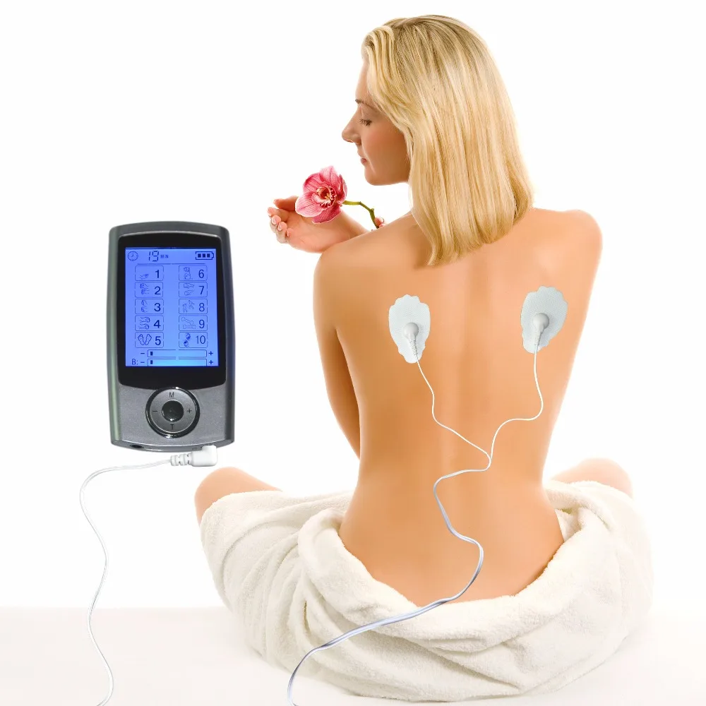 2Pcs/Lot 10 Mode Tens Unit Machine Electric Pulse Masssager Muscle Stimulator Therapy Pain Relief Device For Relaxation