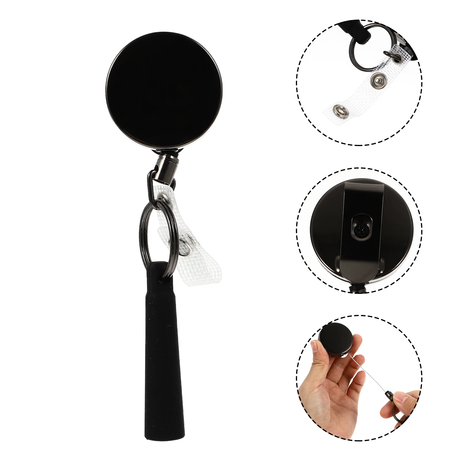 

1Pc ID Badge Retractable Buckle ID Badge Holder Key Holder for Officer Daily Use