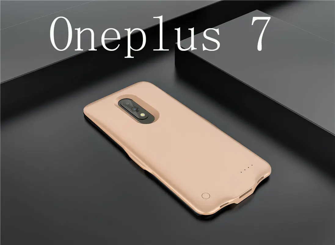 Чехол для телефона Oneplus 7 7 Pro 5000 мАч тонкая батарея зарядное устройство чехол для Oneplus 6 6T 1+ 7 резервная батарея зарядное устройство чехол для зарядки - Цвет: Oneplus 7-Gold