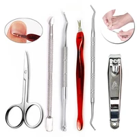 125pcs nail cuticle pusher dead skin push remover trimmer nipper stainless steel pedicure manicure nail art tools tweezer