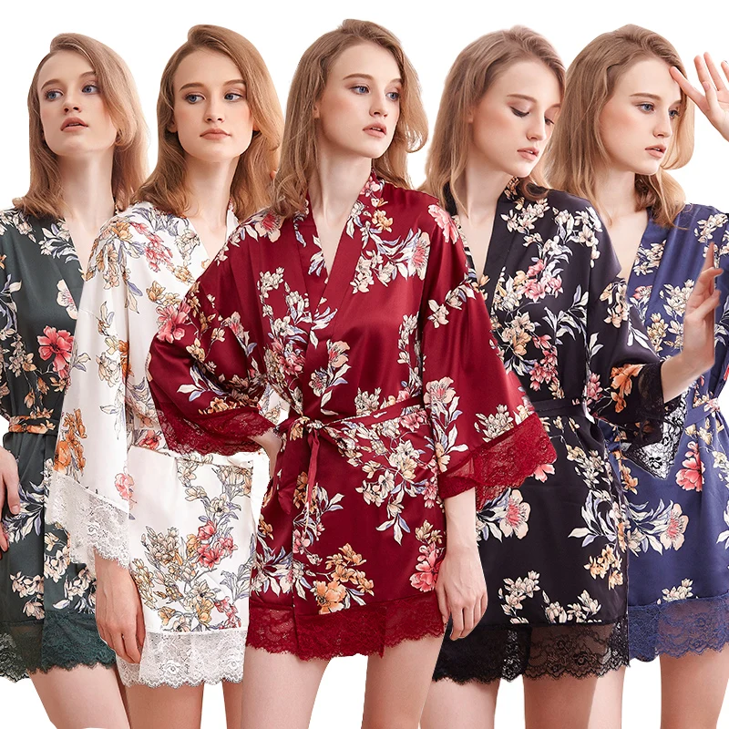 Женский Атласный халат для сна банный сексуальное дамское нижнее белье Неглиже