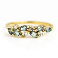 huitan new luxury gold color womens rings for wedding accessories elegant light blue cz ring party fashion jewelry fancy gift