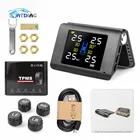 Система контроля давления в шинах TPMS на солнечной энергии с 4 датчиками, ЖК-дисплеем в режиме реального времени, Автоматическая сигнализация давления в шинах