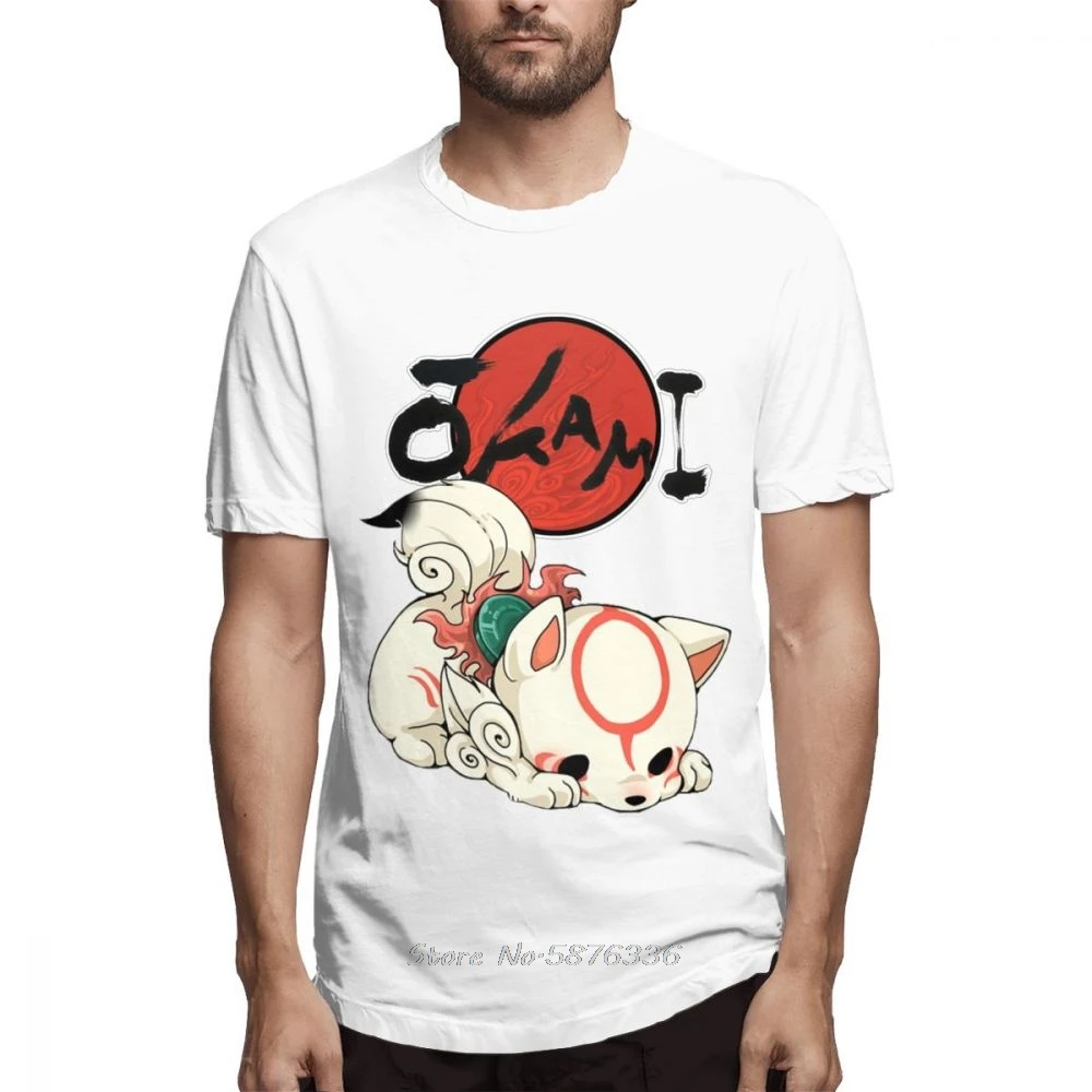 Футболка Game Okami Amaterasu Chibi Мужская Новое поступление футболка из органического