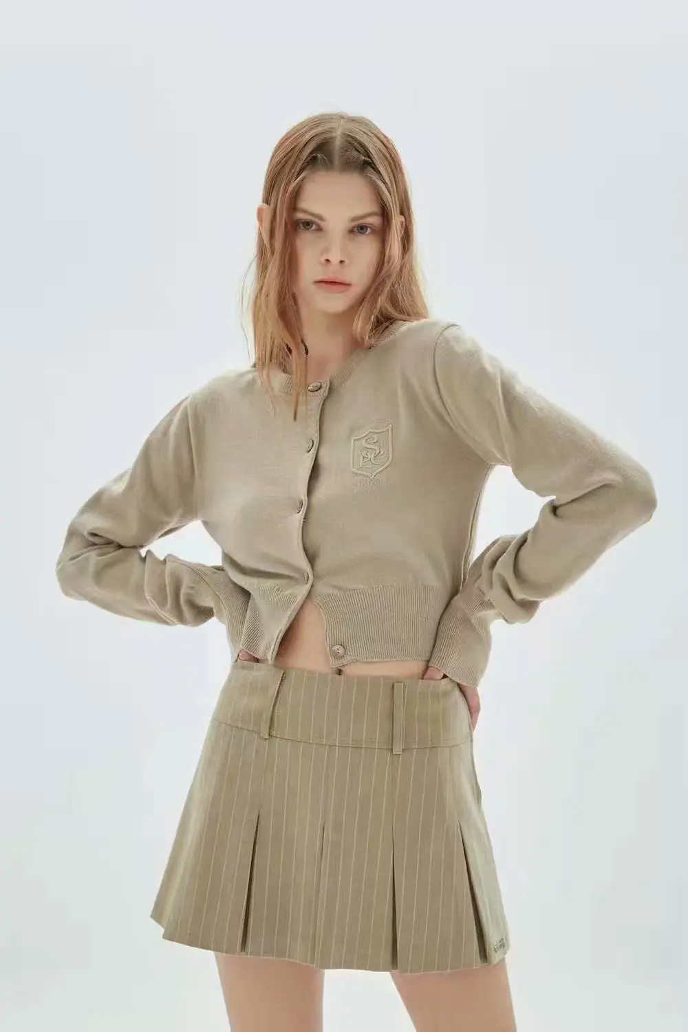 

2021 Women Pleated Stripe Female School Skirt England Style High Waist Zipper Sexy Slim Summer Mini Above Knee Skirts