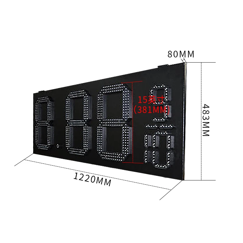 Уличный цифровой водонепроницаемый зеленый 15-дюймовый модуль большого размера