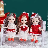 2021 christmas series 112 set princess doll bjd 16cm doll 13 joints movable fashion 3d big eyes girl toy the best gift for kids