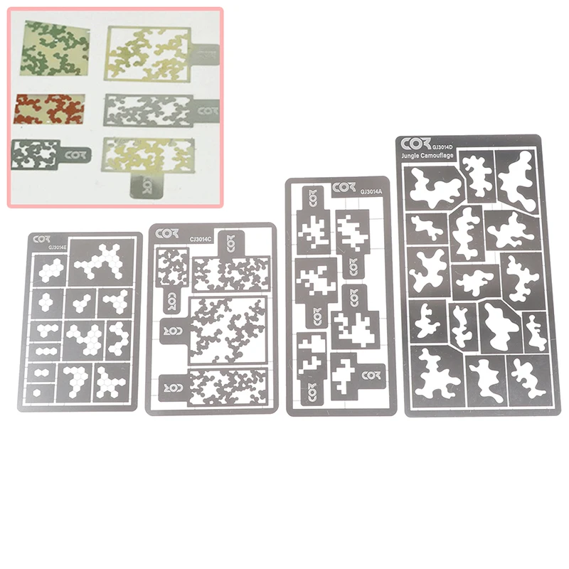 

1PC Stainless Steel General Forest Camouflage Stencil Chariot Armor Design Leakage Spray Board Plate For Gundam Military Model