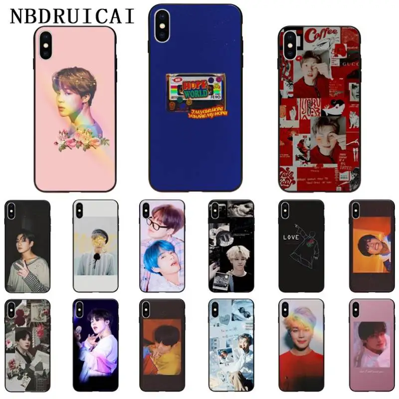 Чехол для телефона NBDRUICAI KPOP Jin SUGA j hope RM Jimin V JungKook iPhone X XS MAX 6 6s 7 7plus 8 8Plus 5 5S SE XR
