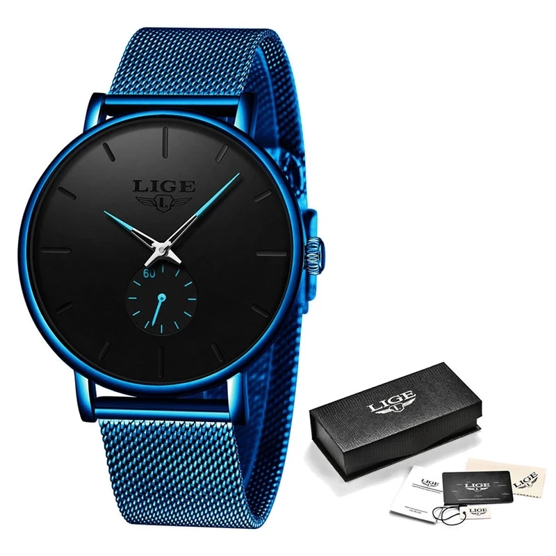 

Watch Men 2021 LIGE Fashion Business Men Watches Top Brand Luxury Waterproof Casual Simple Quartz Watch Clock Relogio Masculino